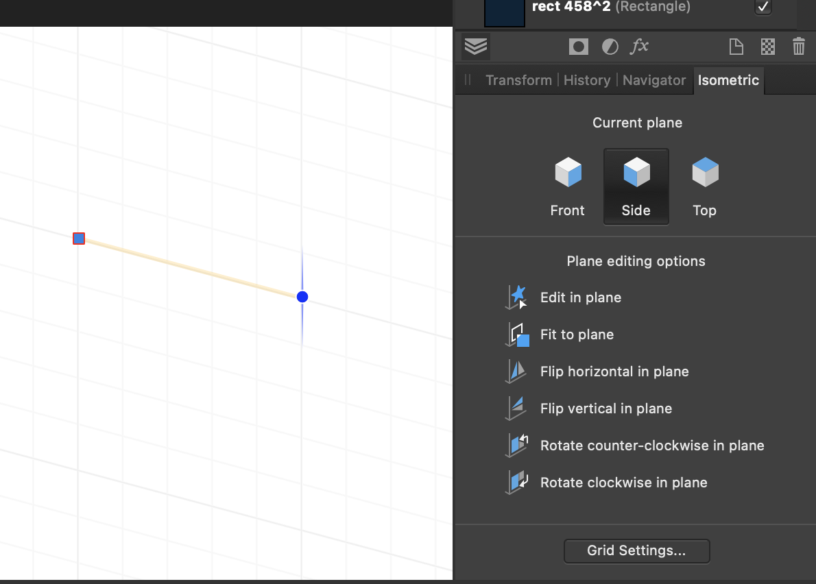 Affinity Designer isometric tools interface